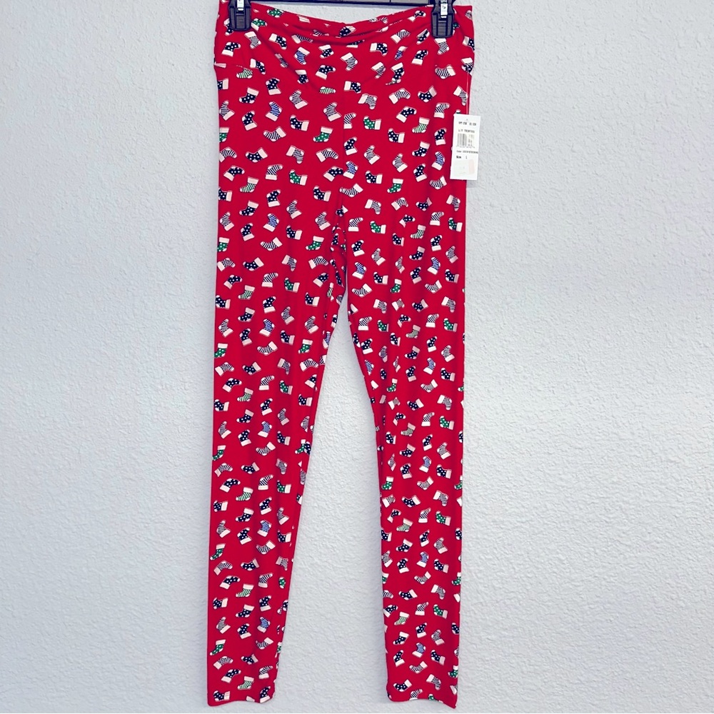 Juniors Derek Heart red SOCKS leggings sz L NWT
